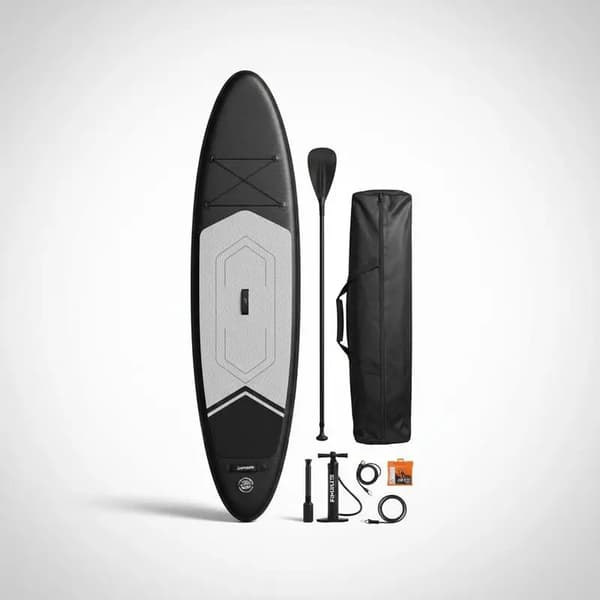 Stand-Up Paddleboard, Hållbar PVC, Stabil Design,svart