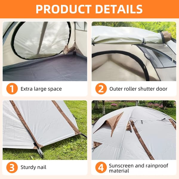 Campingtält, Vattentätt, Ultralätt Design,Ljusgrå