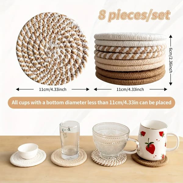 Underlag, Absorberende Polyester, Minimalistisk Design,4PCS, 11 cm