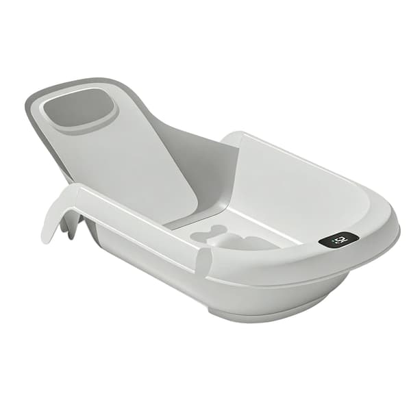 Babytvättstol, Konvertibel Design, Säkerhetstemperatursensor,GRÅ