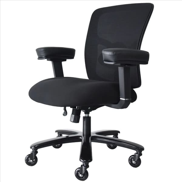 Kontorstol, Ergonomisk Design, Justerbar Højde,Sort