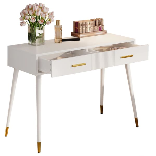 Dressing Table, Moderne Stil, 2 Opbevaringsskuffer,100×76×40 cm
