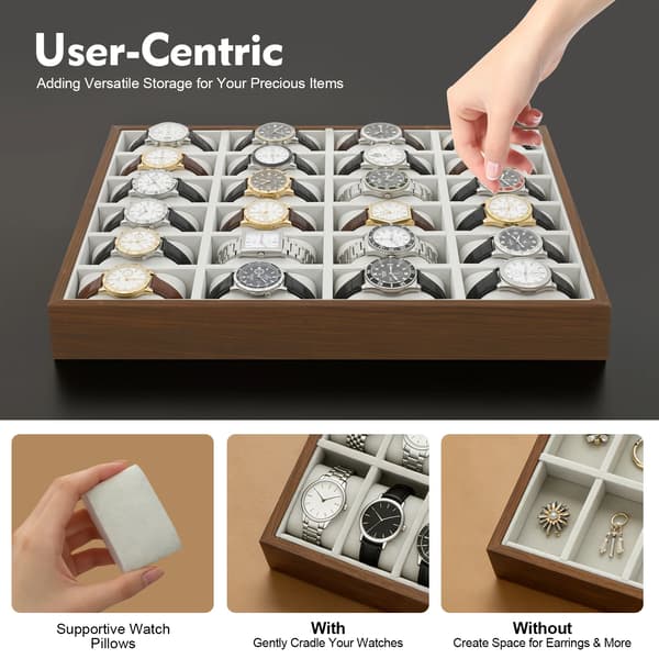 Ureæske Organizer, 24 Rum, Elegant Design,Grå