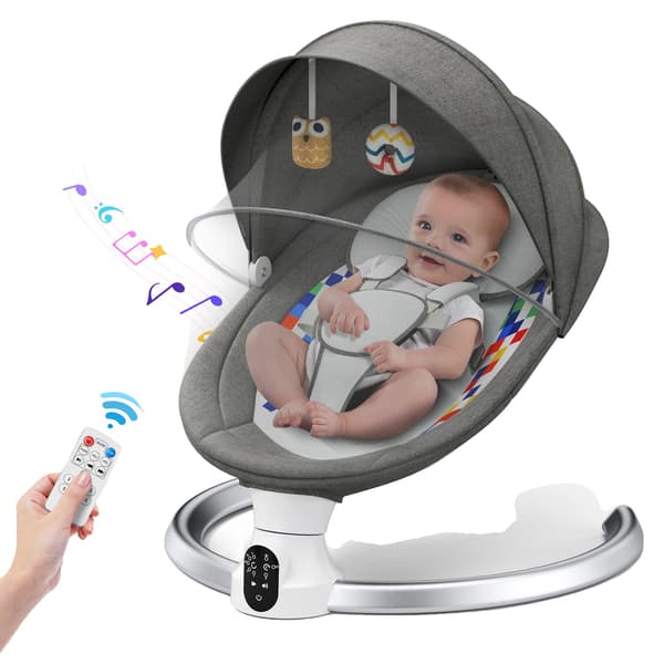 Babygunga, Fjärrkontroll, Bluetooth Musik,MÖRKT GRÅ