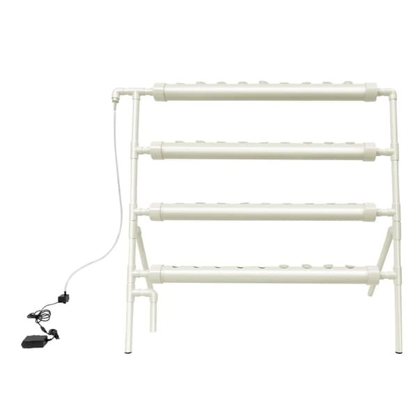 Hydroponiskt odlingssystem, 4-nivå rack, 36 växtkapacitet,VIT