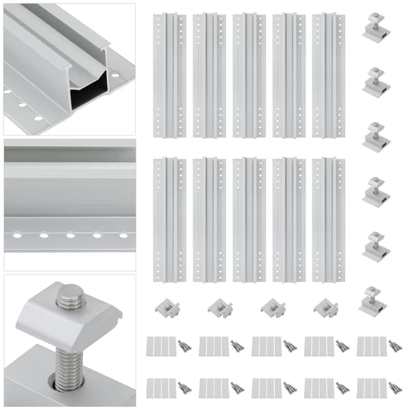 Solpanelmonteringssæt, Holdbart Aluminiumlegering, Nem Installation,Sølv