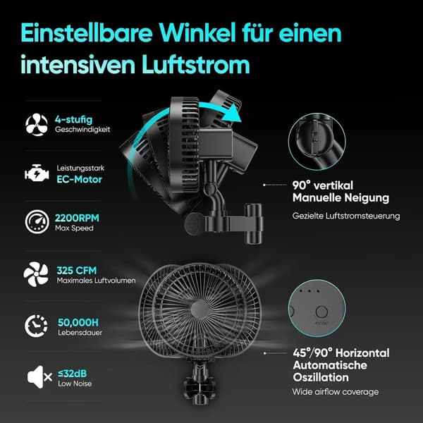Væksttelt, Fuldspektret LED-lys, Effektivt ventilationssystem,sort