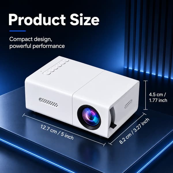 Projektor, 1080P Understøttet, Bærbart Design,projekt1