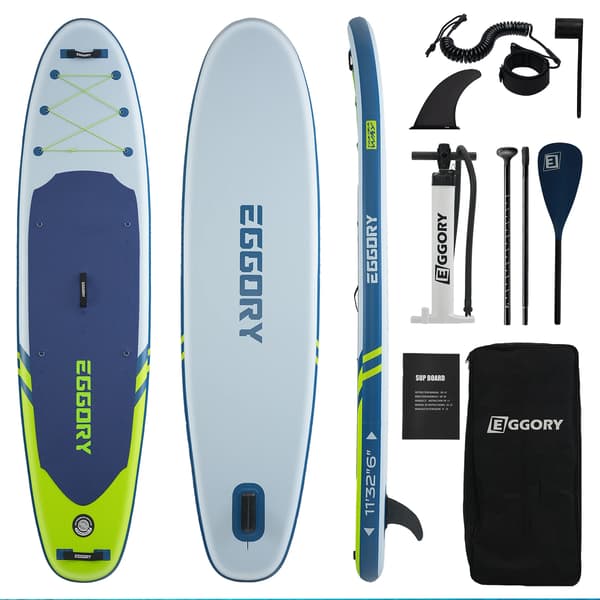 Oppustelig Stand Up Paddle Board, Holdbart Materiale, Allround Design,Grå-Grøn
