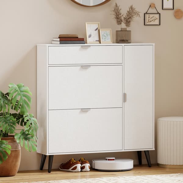 Sko cabinet, Snygg design, Multi-zon förvaring,VIT