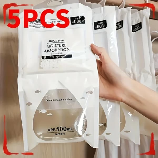 Fugtabsorber, Energi Effektiv, Lugt Neutralisering,5 pakker 500g