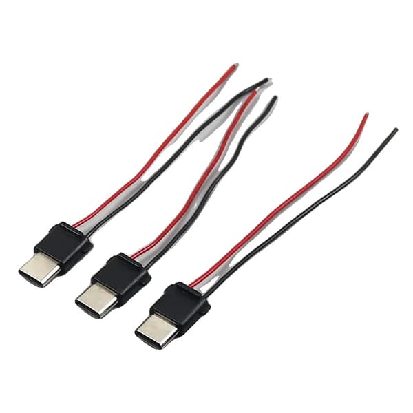 Type-C stik, modstand kondensator, universel kompatibilitet,Sort 3PCS, Mandlig Indsats, 2P