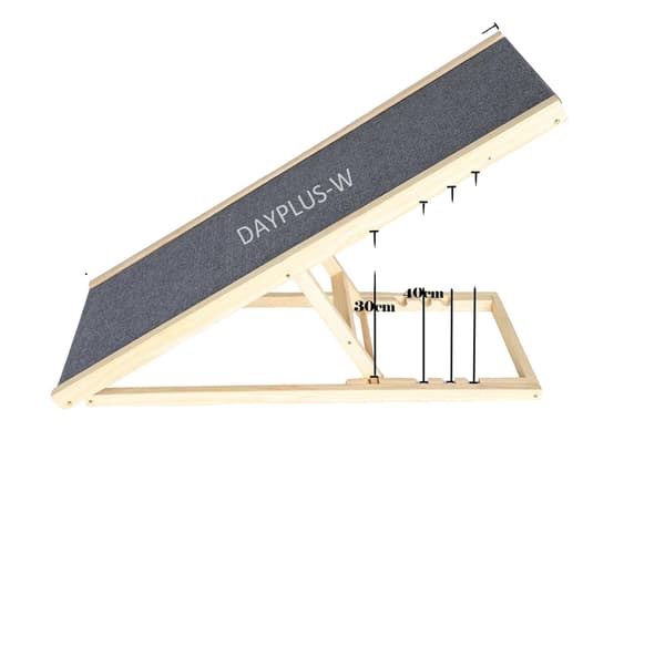 Kæledyrsramp, Justerbar højde, Foldbart design,100 x 40 x 30/40/50/60cm