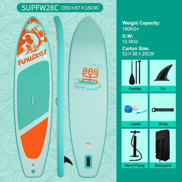 Stand Up Paddle Board, Oppusteligt Design, Holdbart Materiale,SUPFW28C