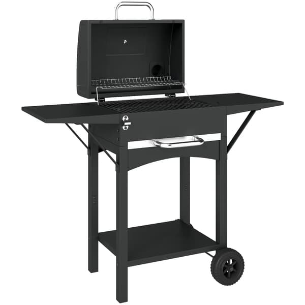 Kolgrill, Stort Grillområde, Inbyggd Termometer,armégrön