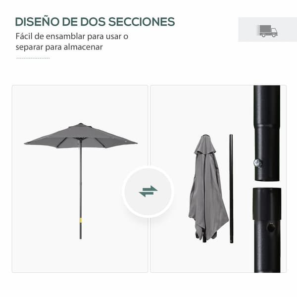 Udendørs Parasol, Ventilationsdesign, UV Beskyttelse,GRÅ