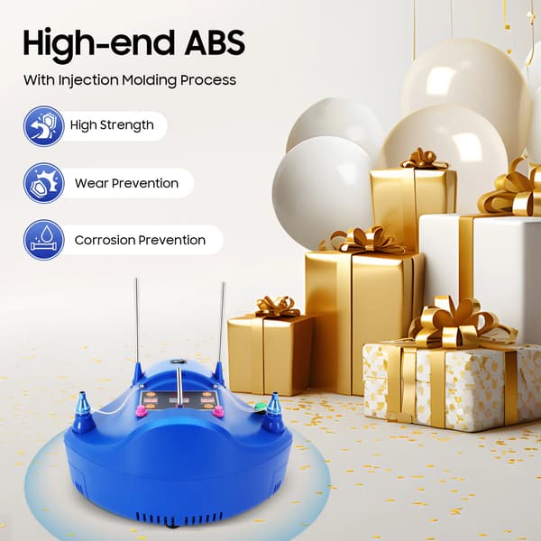 Ballonpumpe, Dobbelt Dyse, 1200W Effekt,Blå