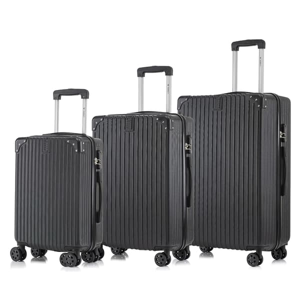 Bagagesæt, TSA-lås, Letvægts og Stødresistent,Sort (20+24+28 tommer)