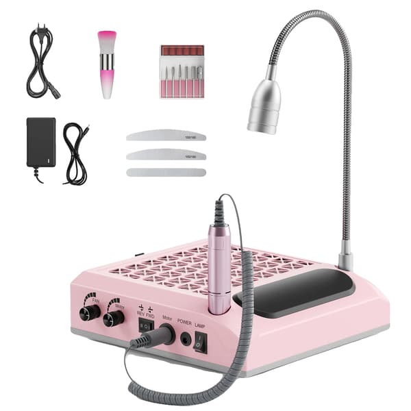 Neglemaskine, Multifunktionel Støvsamler, Elektrisk Neglebor,Pink