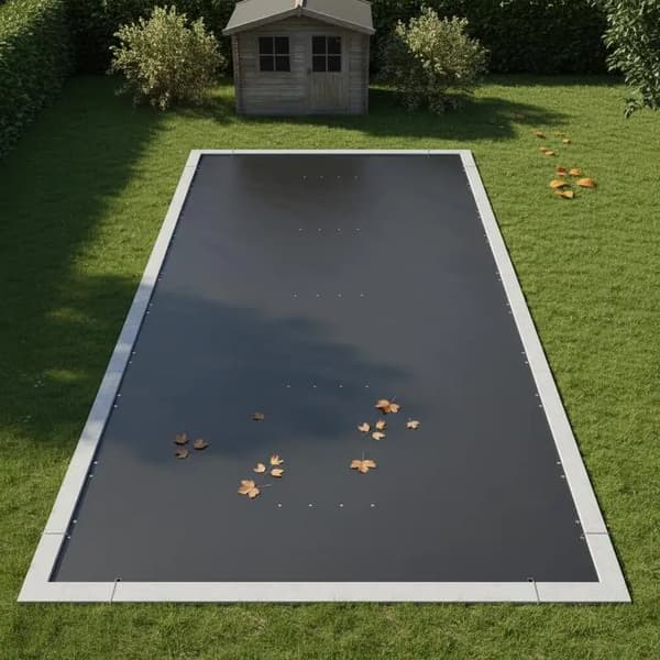 Poolskydd, vattentätt, hållbar design, svart