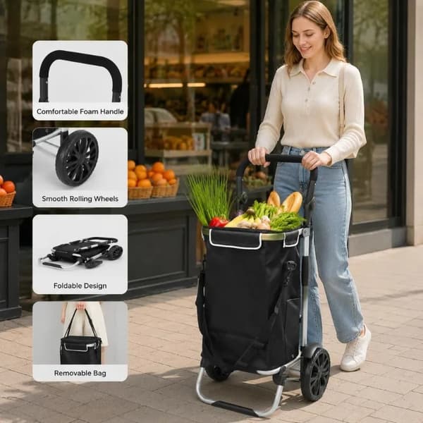 Shoppingvagn, Fällbar Design, Isolerat Fack,K7403