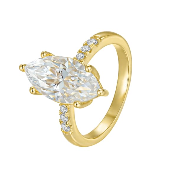 Bryllupsring, Moissanite, Kroneindstilling,S925 Sterling Sølv-d, 9, Guld-a