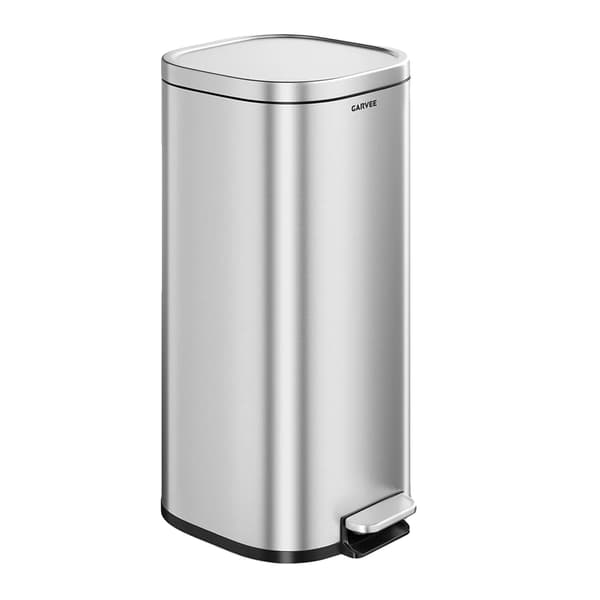 Soptunna, 30L kapacitet, fotpedalsdrift,Silver