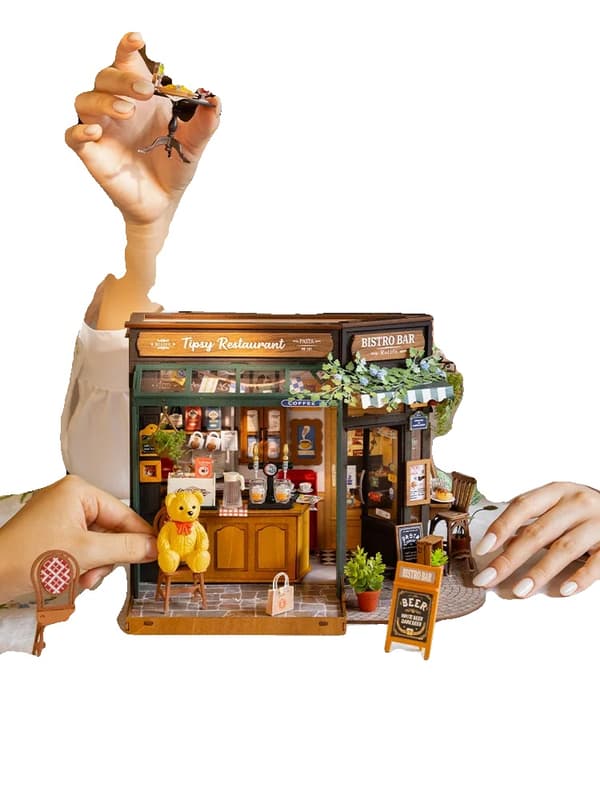 Monteringskit, DIY Miniatyrrestaurang, LED-belysning,STDG167