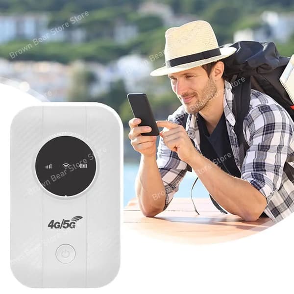 WiFi-router, bærbar 4G/5G-support, højhastighedsforbindelse,Elfenben