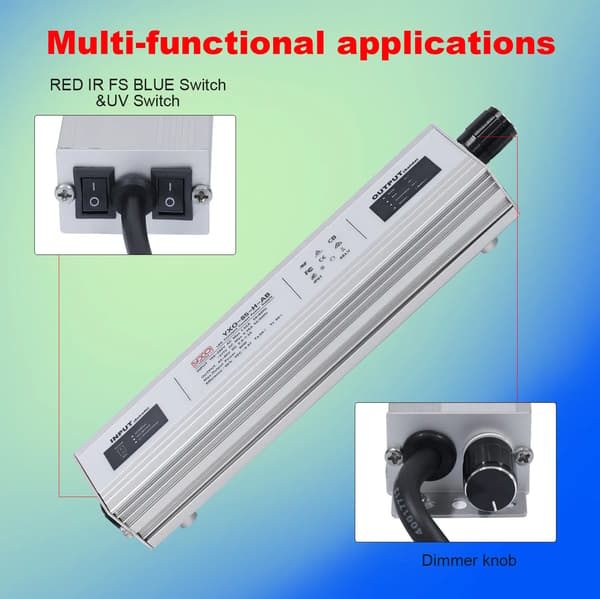 LED Växtlampa, Full Spektrum, Dimmbar Design,85W