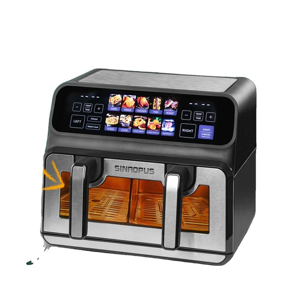 Luftfritös, Dubbelkammare, Touch LED-kontroll,Luftfritös