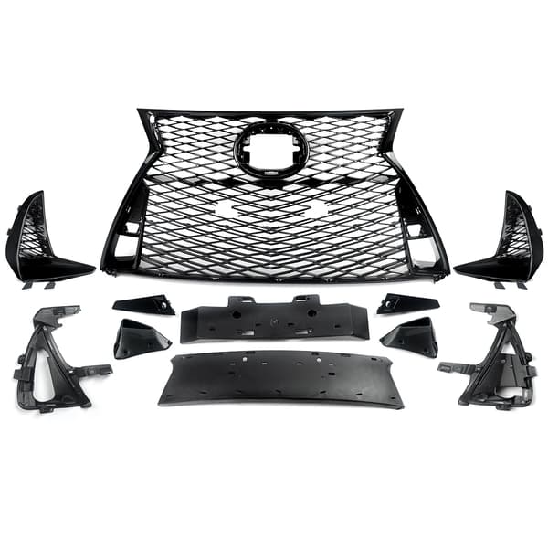 Front Bumper Gitter, Honningkage Design, Direkte Erstatning Fit,Glansfuld Sort