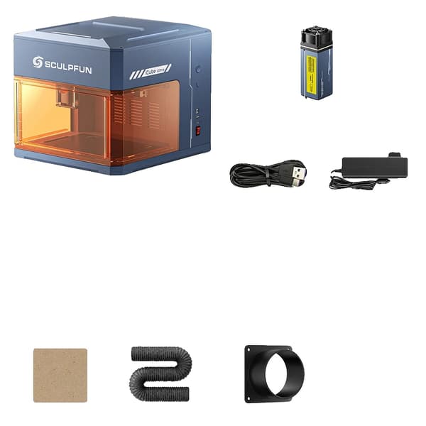 Lasergraver, Lukket Design, Indbygget Røgsuger,SCULPFUN iCube Ultra, EU