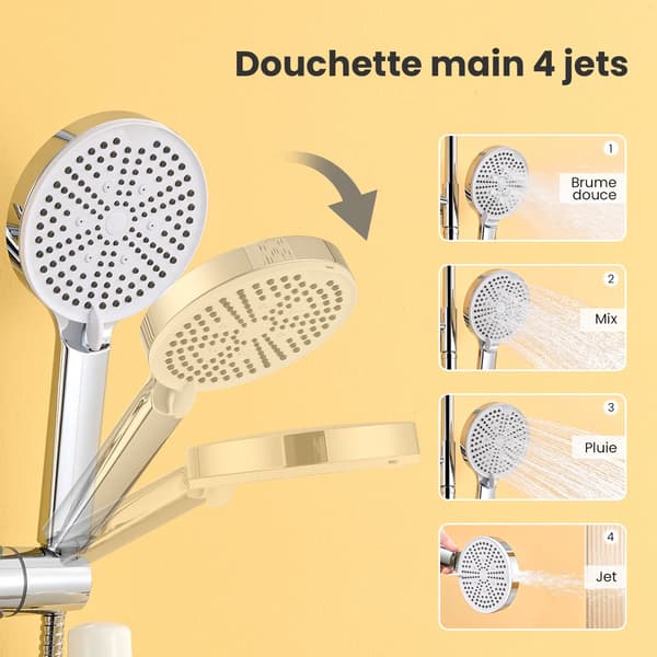 Duschpelare, Justerbar Höjd, 4 Jetinställningar,68cm-108cm, Krom
