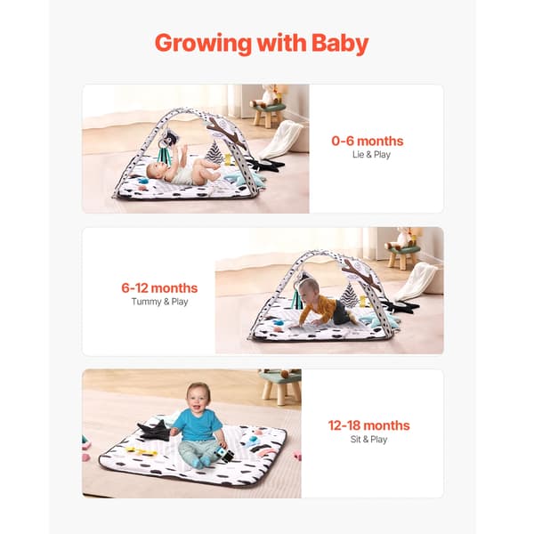 Babylekmatta, Sensoriska Leksaker, Mjuk Tyg,6 Leksaker