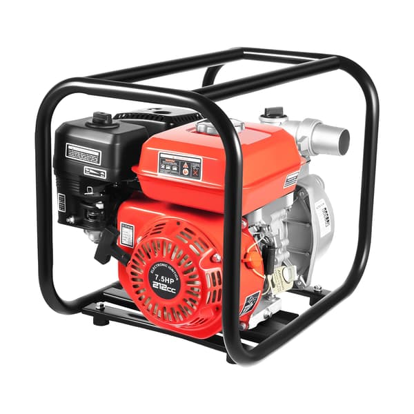 Vattenpump, 7,5HK Bensinmotor, Hållbar Ram av Kolfiberstål,MULTI