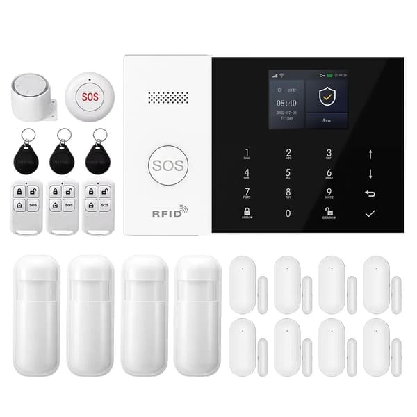 Säkerhetssystem, Smart Integration, Realtidsvarningar,4G WiFi Kit E