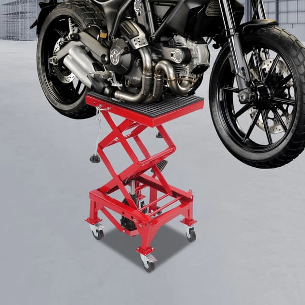 Motorcykellift, Heavy Duty Hydraulisk System, Robust Støtte,Rød
