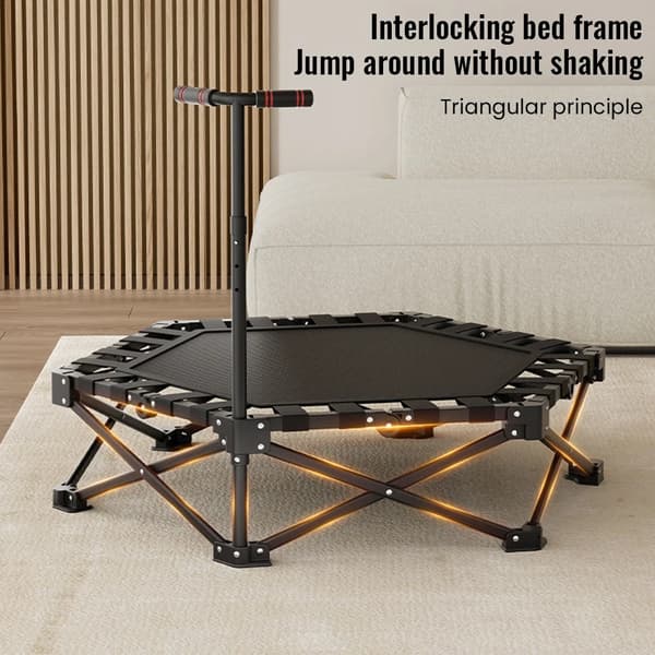 Mini Trampolin, Sammenklappeligt Design, Høj Belastningskapacitet,sort