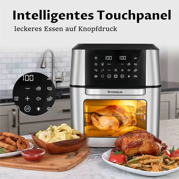 Luftfritös, 12L kapacitet, pekskärmskontroller,Luftfritös, EU