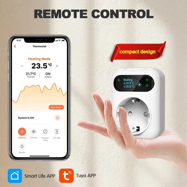 Temperaturregulator, Smart WiFi-forbindelse, Fleksibel kalibrering,WiFi