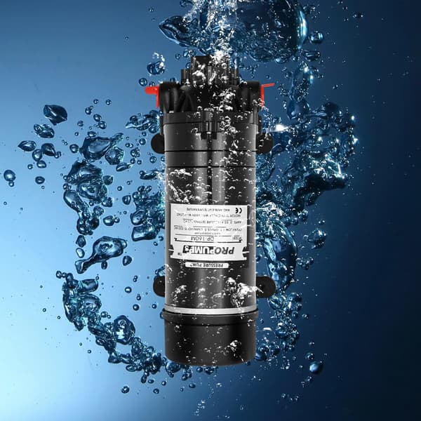 Membranpumpe, 5,5L/min Flow Rate, 160 Psi Tryk,sort, 220V