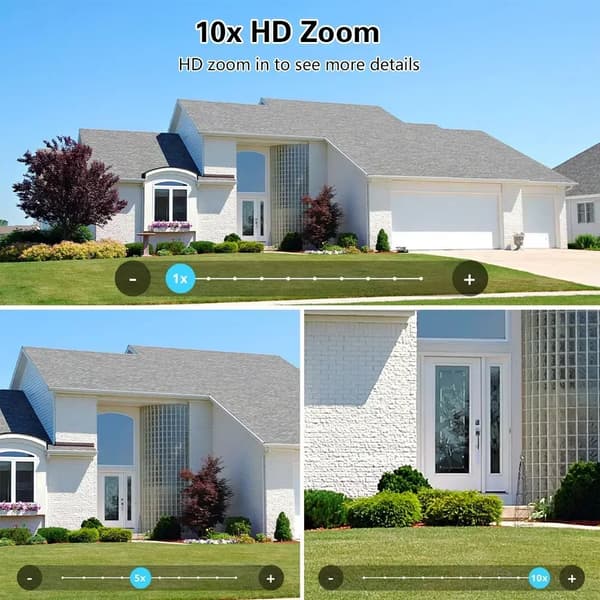 IP Kamera, 10X Zoom, Multi-Linse System,EU Stik, 35MP Hvid Ingen Kort