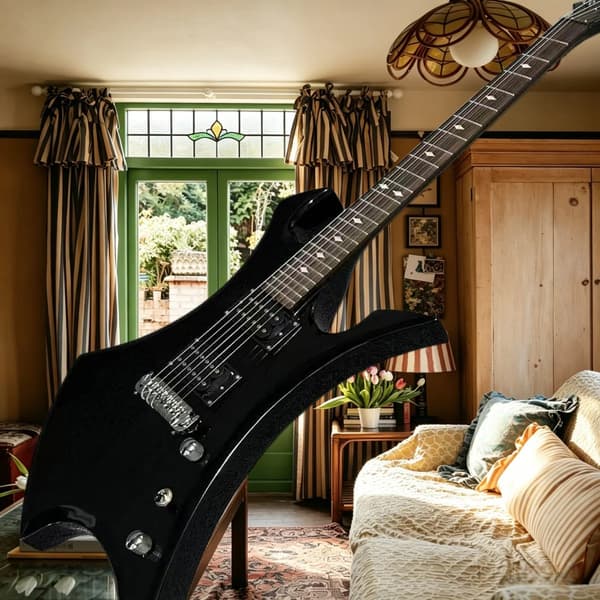 Gitarr, Mahognykropp, Rosenträsgrepp,svart