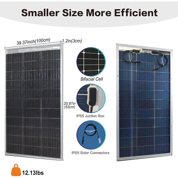 Solpanel, Høj Effektivitet, Holdbart Design,2stk 100w panel