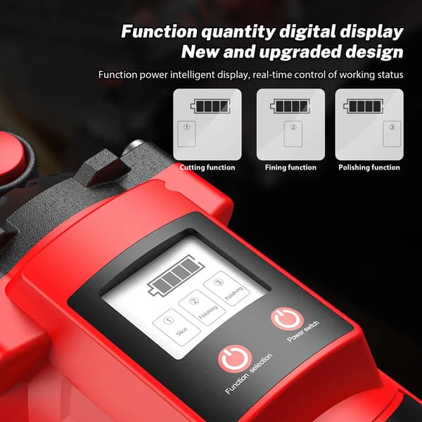 Vinkelslip, Borstlös Motor, Ergonomisk Design, EU, 2 Batteri Blå