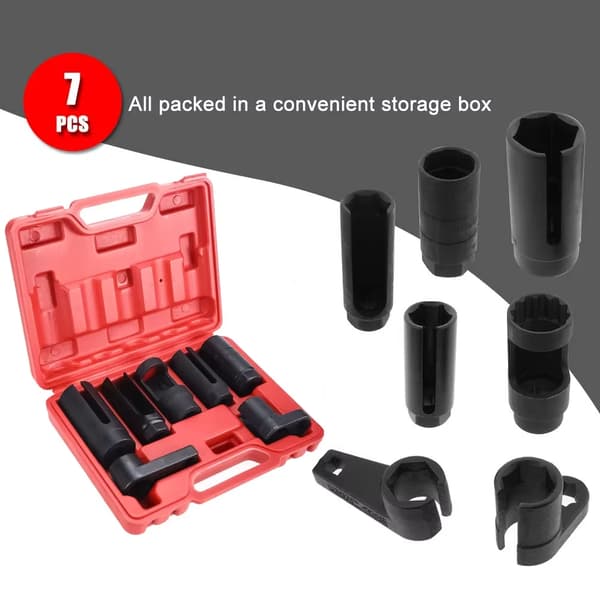 Oxygen Sensor Socket Wrench Kit, Holdbart Materiale, Alsidig Brug,7Pcs Sæt