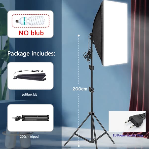 Softbox-belysning, bärbar design, utmärkt ljusdiffusion,EU-kontakt 63in 200CM