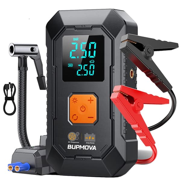 Bilstartare, Integrerad Luftkompressor, Nödkraftbackup, 92.5wh 25000mah-a