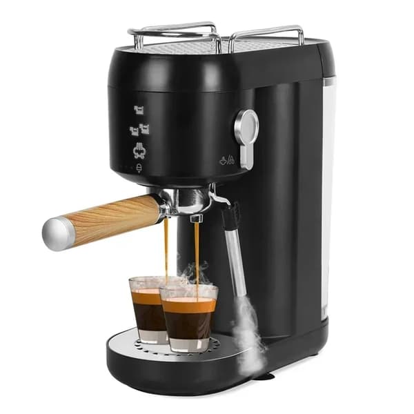 Espresso Kaffemaskine, Mælkeskummer, 20 Bar Pumpetryk,sort, EU